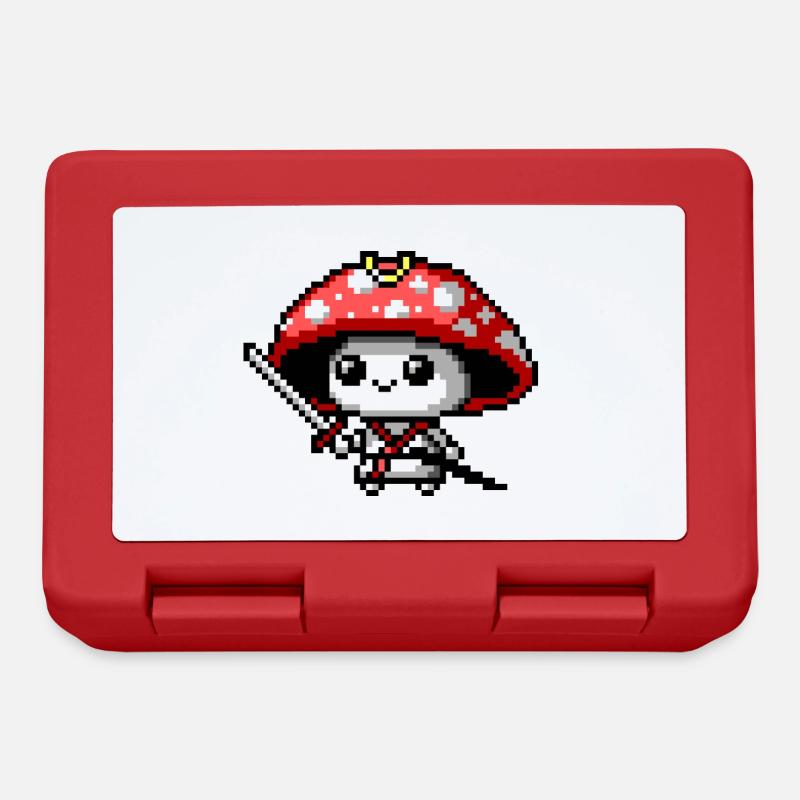 8bit Mushroom Samurai - Lunchbox - red