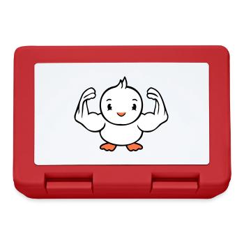 Bird Bodybuilder Weightlifting Strong Gym Fitness - Lunchbox - red - Front