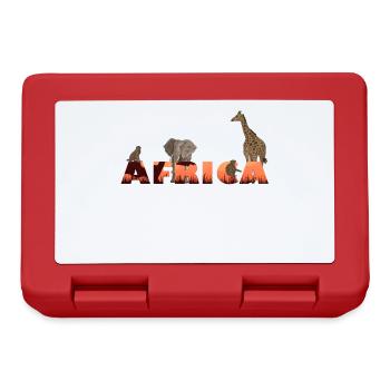 Afrikanische Tiere Afrika Giraffe Elefant Affen - Brotdose - Rot - Vorne