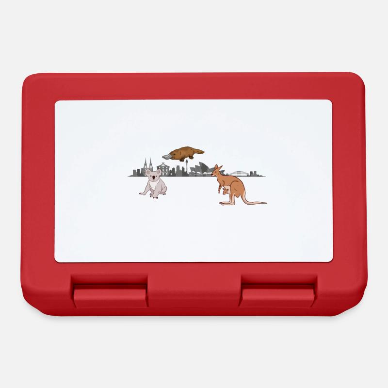 Australia Australian Animals Kangaroo Koala Sydney - Lunchbox - red