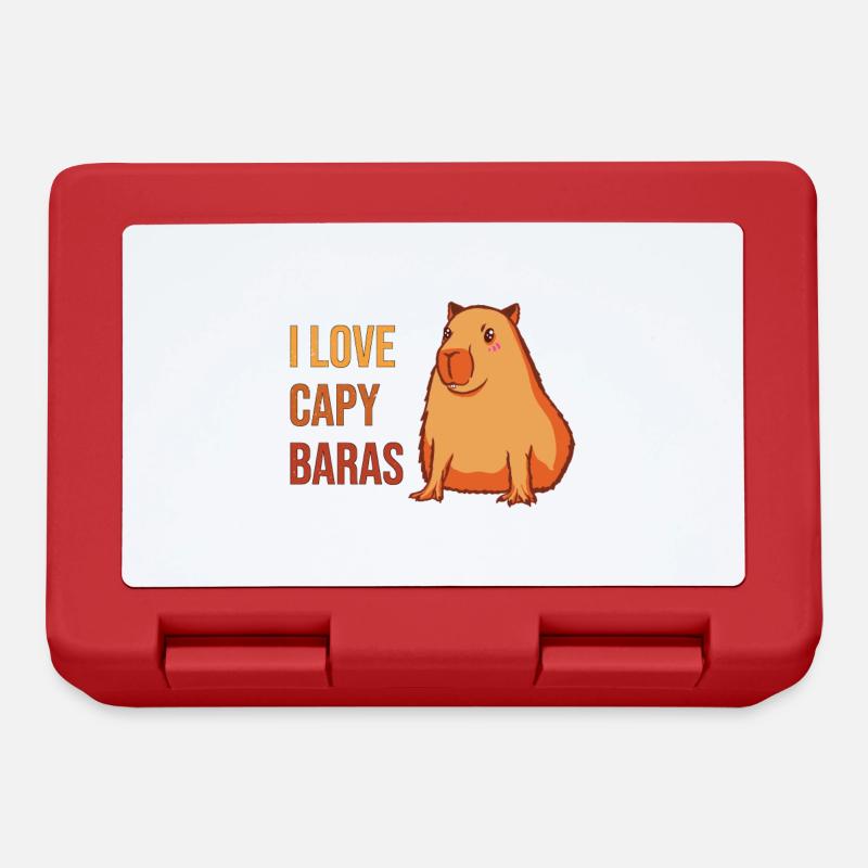 Capybara Capybara Retro I Love Capybaras - Boîte à goûter - rouge