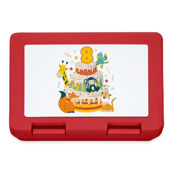 8th Birthday Cake Animals Party Gift 8 Years Old - Brotdose - Rot - Vorne