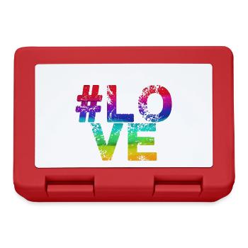 lovve,bunt,regenbogen,love,lgbt,hashtag - Brotdose - Rot - Vorne