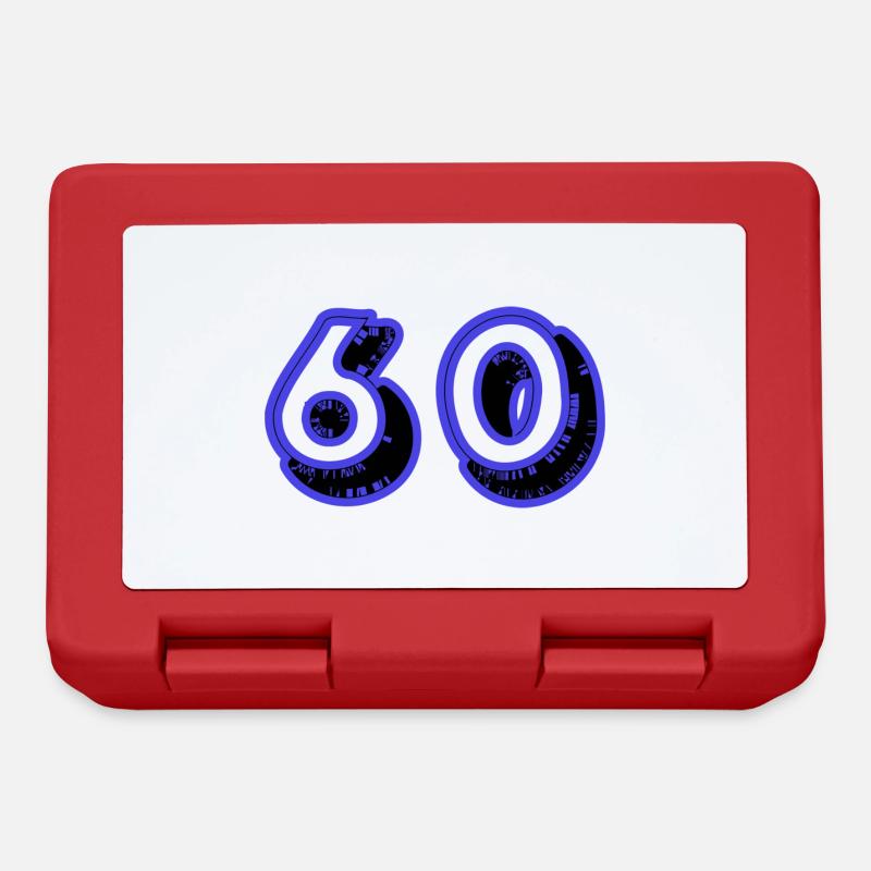 60. 60 ANS. 60e ANNIVERSAIRE. ANNIVERSAIRE 60 ANS. - Boîte à goûter - rouge