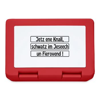 Jetz ene Knall - Köln Kölsch Kölle Rheinland - Brotdose - Rot - Vorne