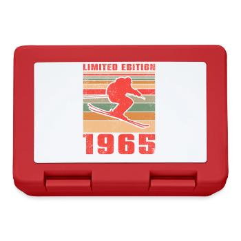 Ski Skifahrer Langlaufski Sport Geburtstag 1965 - Brotdose - Rot - Vorne