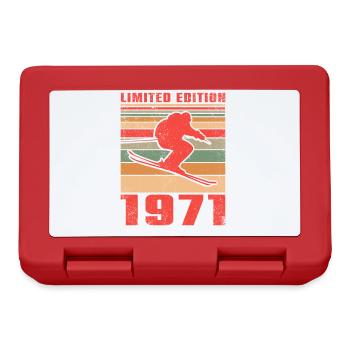 Ski Skifahrer Skifahrerin Sport Geburtstag 1971 - Brotdose - Rot - Vorne