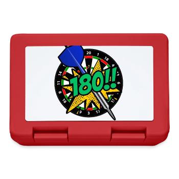 Dartscheibe - Darts - Dart Fans - Dartspieler 180 - Brotdose - Rot - Vorne