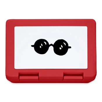 Sonnenbrille groß / sunglasses - big - rund - Brotdose - Rot - Vorne