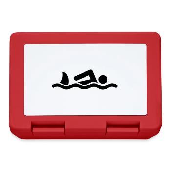 Swimmer with a shark - Lunchbox - red - Front