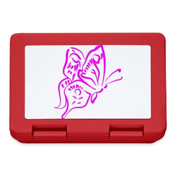 Schmetterling - Brotdose - Rot - Vorne