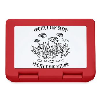 Protects Our Ocean Sea Plastic Pollution - Lunchbox - red - Front