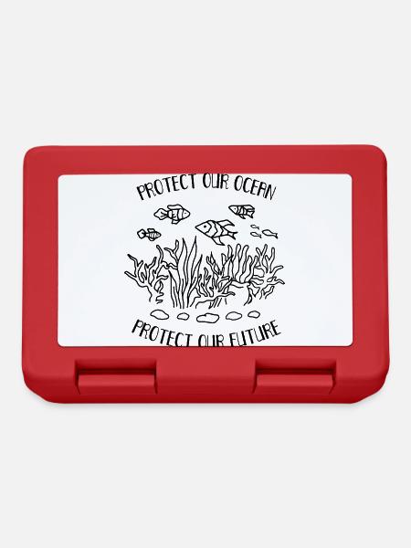 Protège Notre Océan Plastique Pollution - Boîte à goûter - rouge
