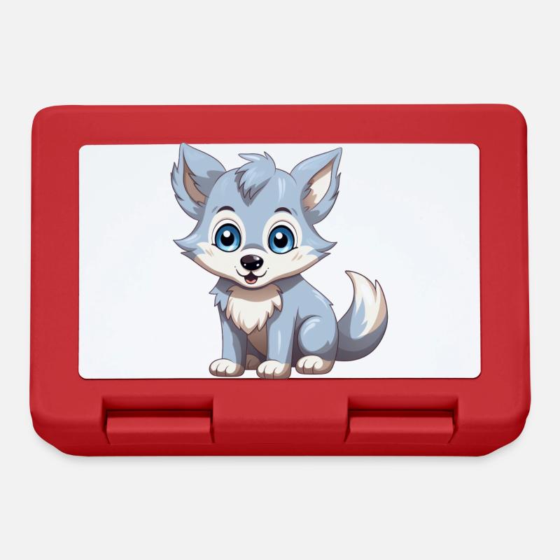 Cute wolf cub - Lunchbox - red