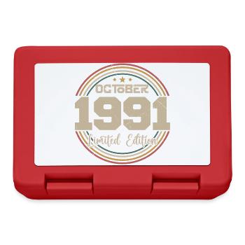 Né en octobre 1991 Retro Anniversaire Octobre 1991 - Boîte à goûter - rouge - Devant