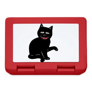 Halloween Chat Noir Chat Horreur effrayante - Boîte à goûter - rouge - Devant