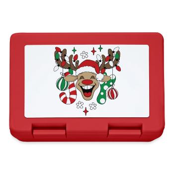 Rentier Rudolph Weihnachten Ugly Christmas Sweater - Brotdose - Rot - Vorne