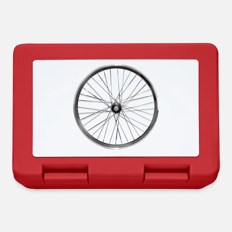 wheel spoke bicycle courier cycle round turn lol - Lunchbox - red