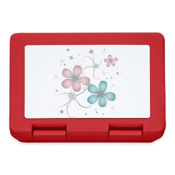 delicate flowers in pink and turquoise - Lunchbox - red - Front