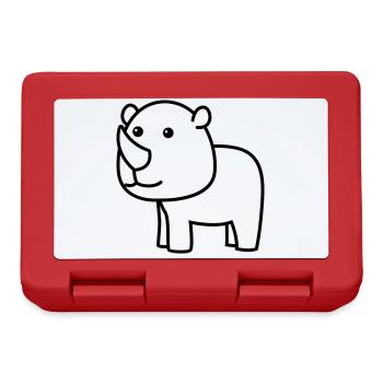 Rhinoceros Comic Animal - Lunchbox - red - Front