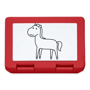 Pferd Comic Tier - Brotdose - Rot - Vorne
