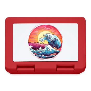 Wave Sunset Sea Sun Holiday Summer - Lunchbox - red - Front