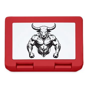 Bulle Stier Muskeln Workout Gym - Brotdose - Rot - Vorne