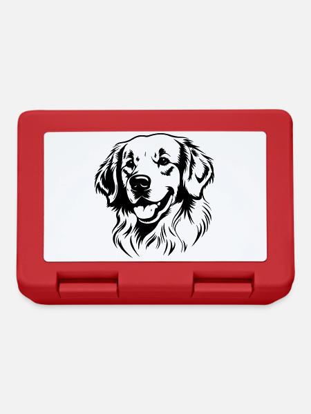 Tête de chien Golden Retriever - Boîte à goûter - rouge