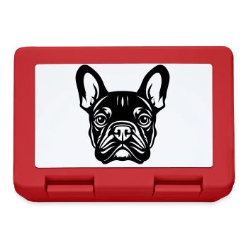 French Bulldog Dog Head - Lunchbox - red - Front