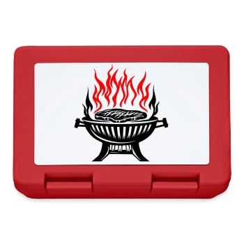 Grill, Symbol, Fire, Grilling, Meat - Lunchbox - red - Front