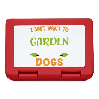 I Just Want To Work In My Garden Hangout With Dogs - Lunchbox - red - Front