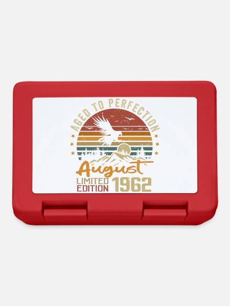 Millésime Août 1962 Cadeau Anniversaire Août 1962 - Boîte à goûter - rouge