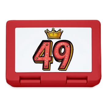49 Zahl Krone - Brotdose - Rot - Vorne
