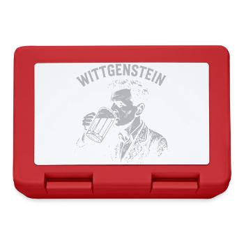 Whittgenstein Beer Drinking Illustration - Lunchbox - red - Front
