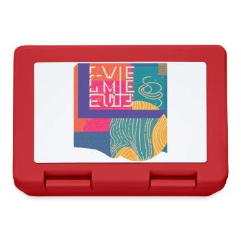 Bunte Geometrie Typografie Vintage Retro Design  - Brotdose - Rot - Vorne