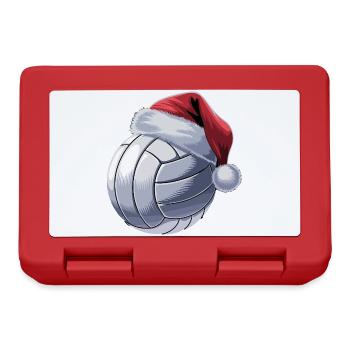 Volleyball With Santa Claus Hat Christmas - Lunchbox - red - Front