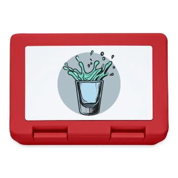 Spritziges Glas-Splash Motiv - Brotdose - Rot - Vorne