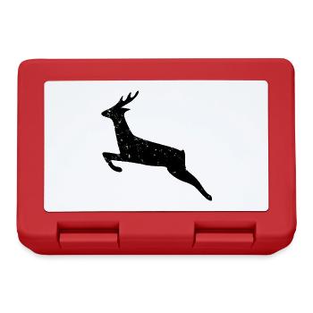 Christmas deer crossing deer used look wild forest - Lunchbox - red - Front