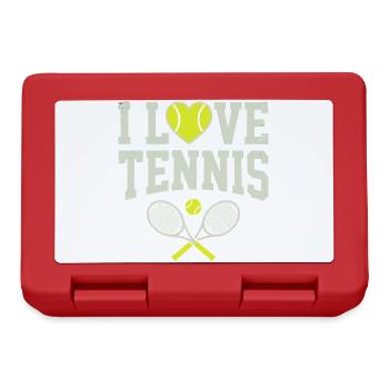 T-shirt de tennis, t-shirt I Love Tennis, sweat à capuche, bonnet - Boîte à goûter - rouge - Devant