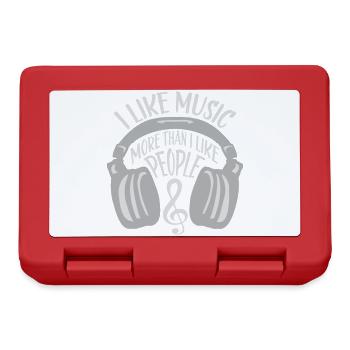 I Like Music More Than I Like People Lustig Musik - Brotdose - Rot - Vorne