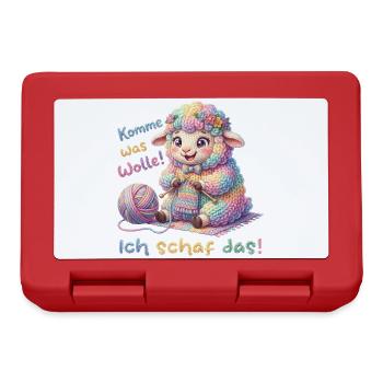 Komme was wolle ich schaf das  - Brotdose - Rot - Vorne