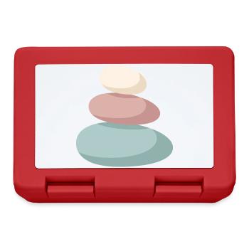 Pastell Stein-Stapel - Brotdose - Rot - Vorne