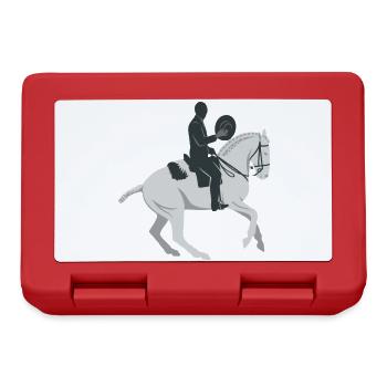 working equitation rider on white horse - Lunchbox - red - Front