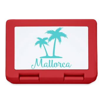 Mallorca Palmen Silhouette - Brotdose - Rot - Vorne