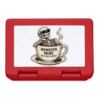 Memento Mori Kaffeeskelett - Brotdose - Rot - Vorne