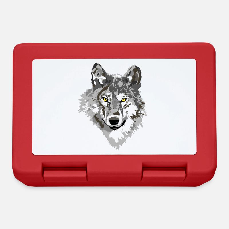 Loup noir - Boîte à goûter - rouge