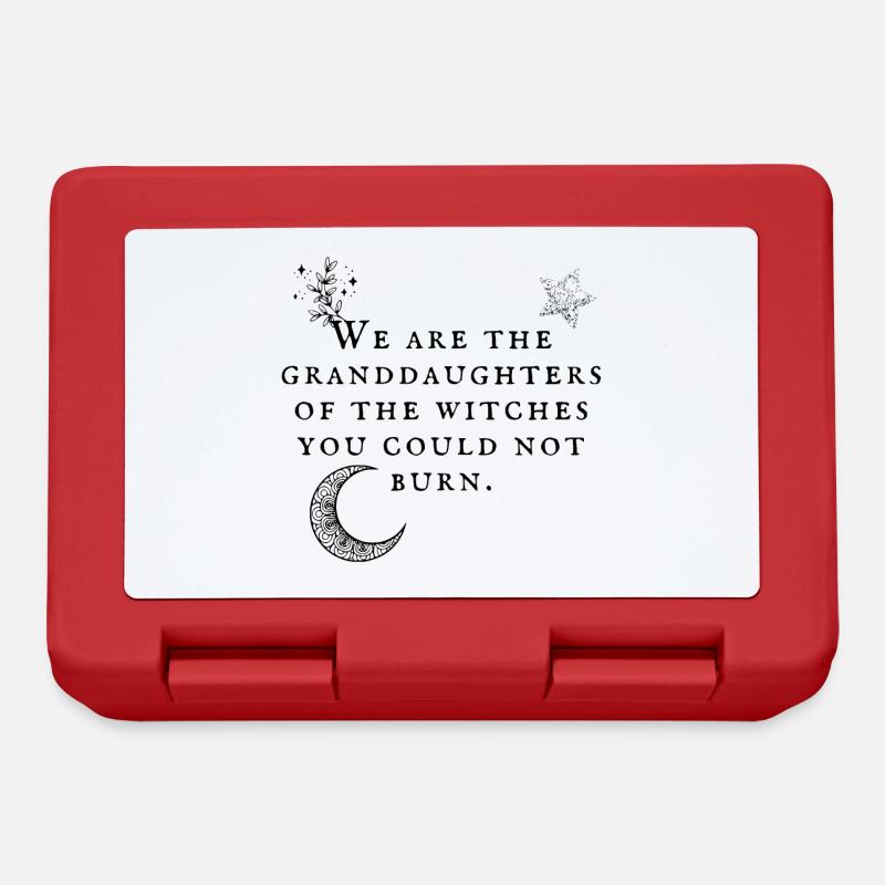 Witch - witches granddaughters moon - bright - Lunchbox - red