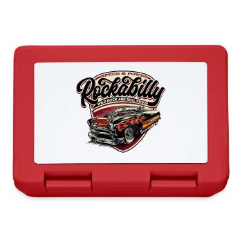 Rockabilly Hotrod Speed Flammen - pos - Brotdose - Rot - Vorne