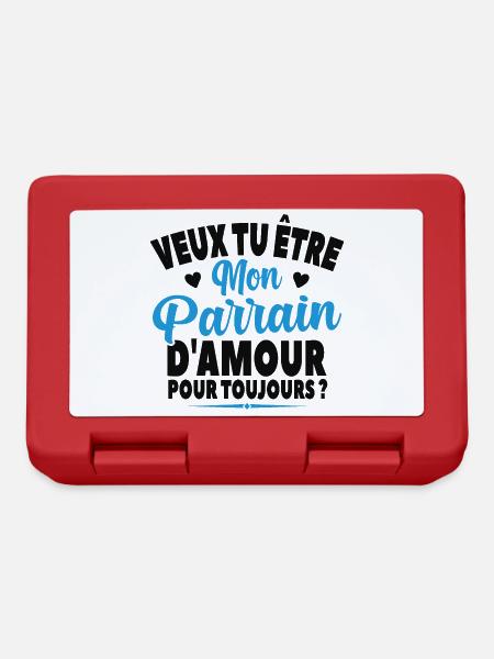 Veux Tu Être Mon Parrain D'amour Annonce Grossesse - Boîte à goûter - rouge