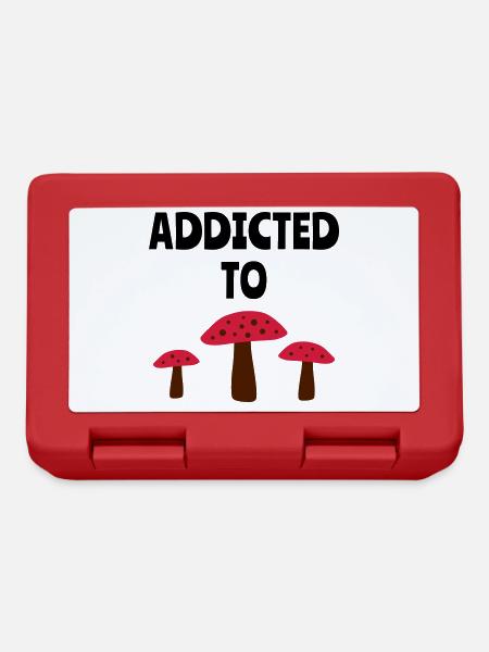 Addicted to fly agarics (three fly agarics) - Lunchbox - red